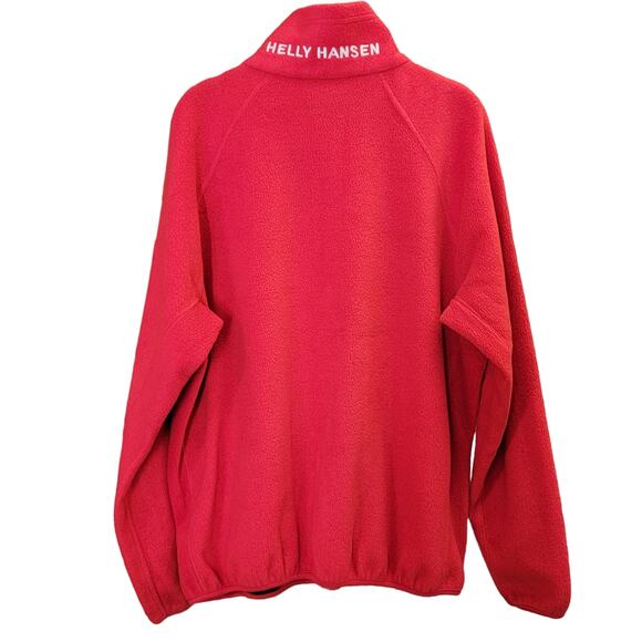 Helly Hansen Fleece Jacket Mens Sz L Red Full Zip Relaxed Fit Logo Spell Out - Picture 7 of 10